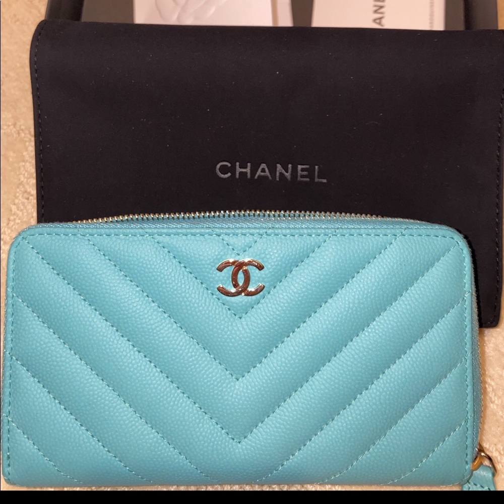 Chanel blue wallet brand new